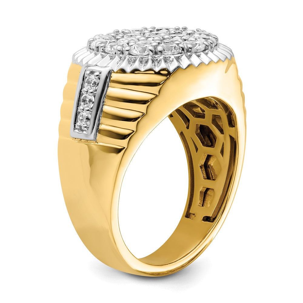 IBGoodman 10k Two-Tone 2 carat Lab Grown Diamond VS/SI+ G+ Complete Men's Cluster Ring