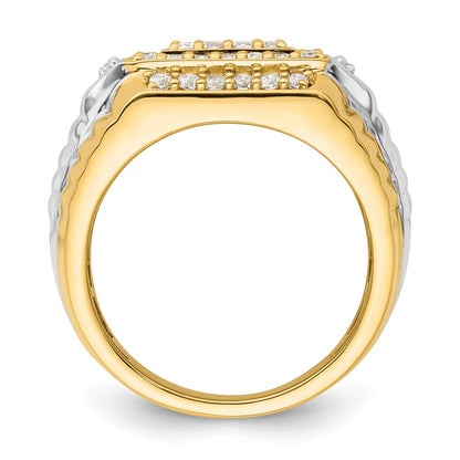 IBGoodman 14k Two-Tone 1 carat Lab Grown Diamond VS/SI+ G+ Men's Ring