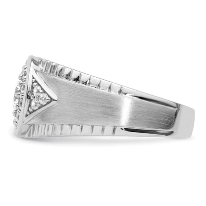 IBGoodman 14k White Gold 1 carat Lab Grown Diamond VS/SI+ G+ Complete Men's Cluster Ring