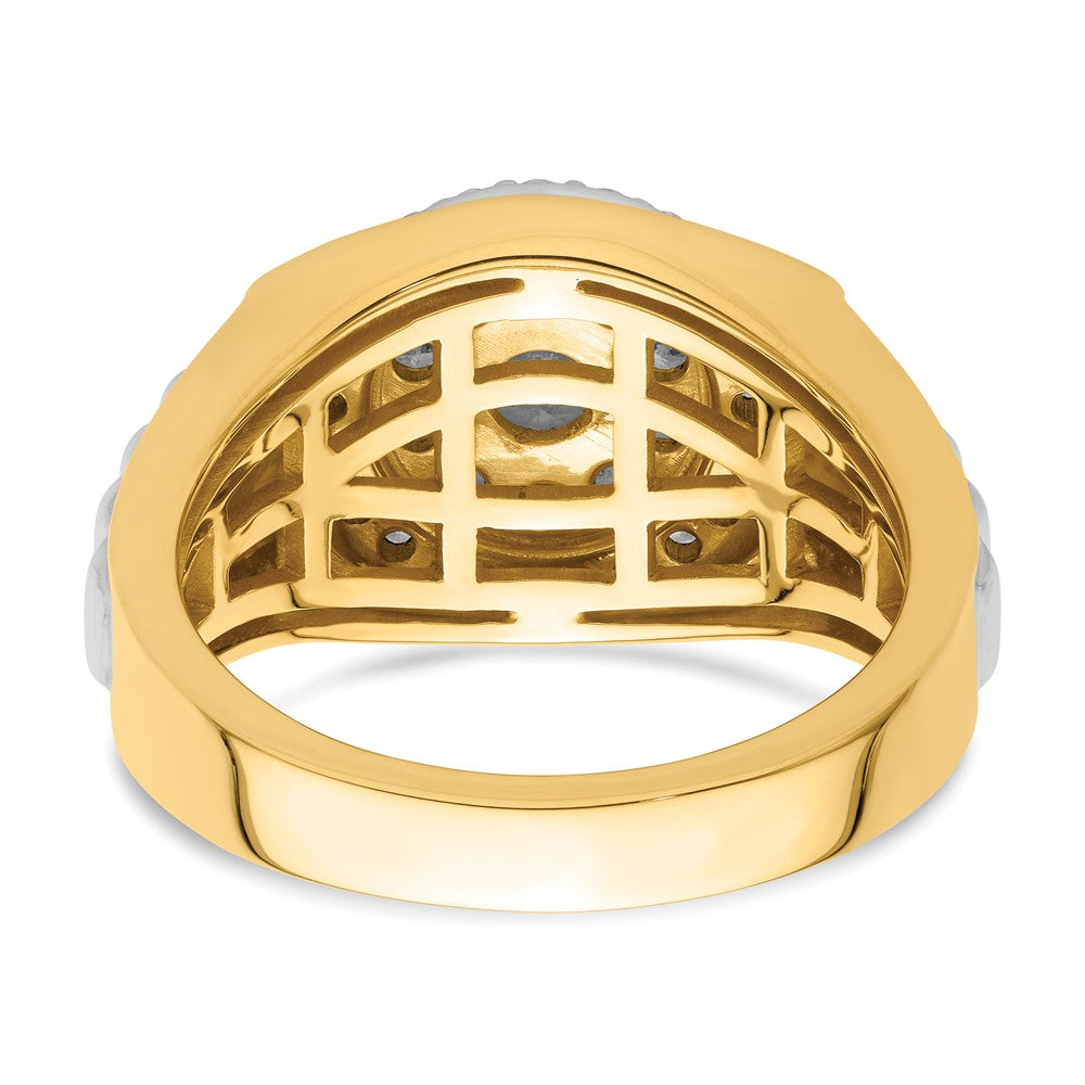 IBGoodman 14k Two-Tone 1 1/4 carat Lab Grown Diamond VS/SI+ G+ Complete Cluster Men's Ring