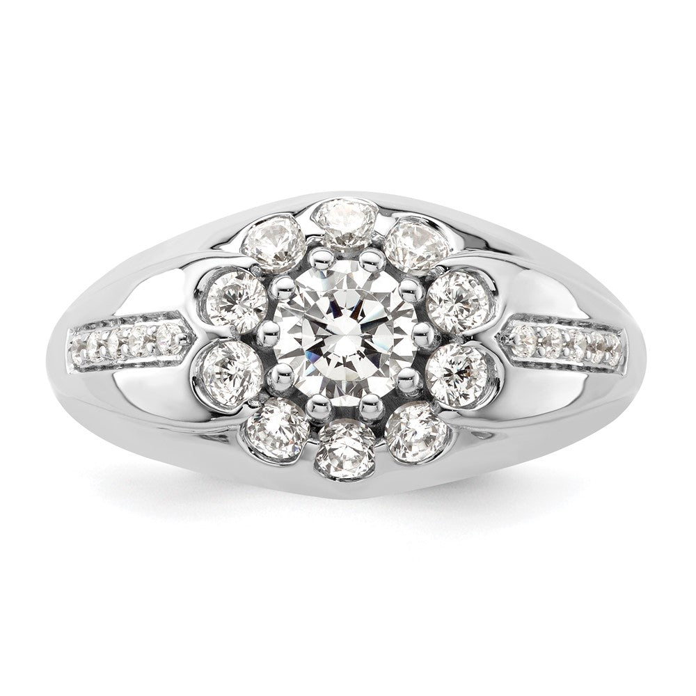 IBGoodman 14k White Gold 1 1/2 carat Lab Grown Diamond VS/SI+ G+ Complete Men's Ring