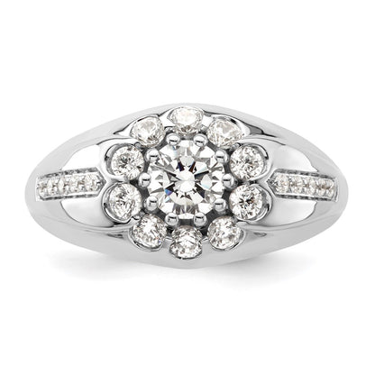 IBGoodman 14k White Gold 1 1/2 carat Lab Grown Diamond VS/SI+ G+ Complete Men's Ring