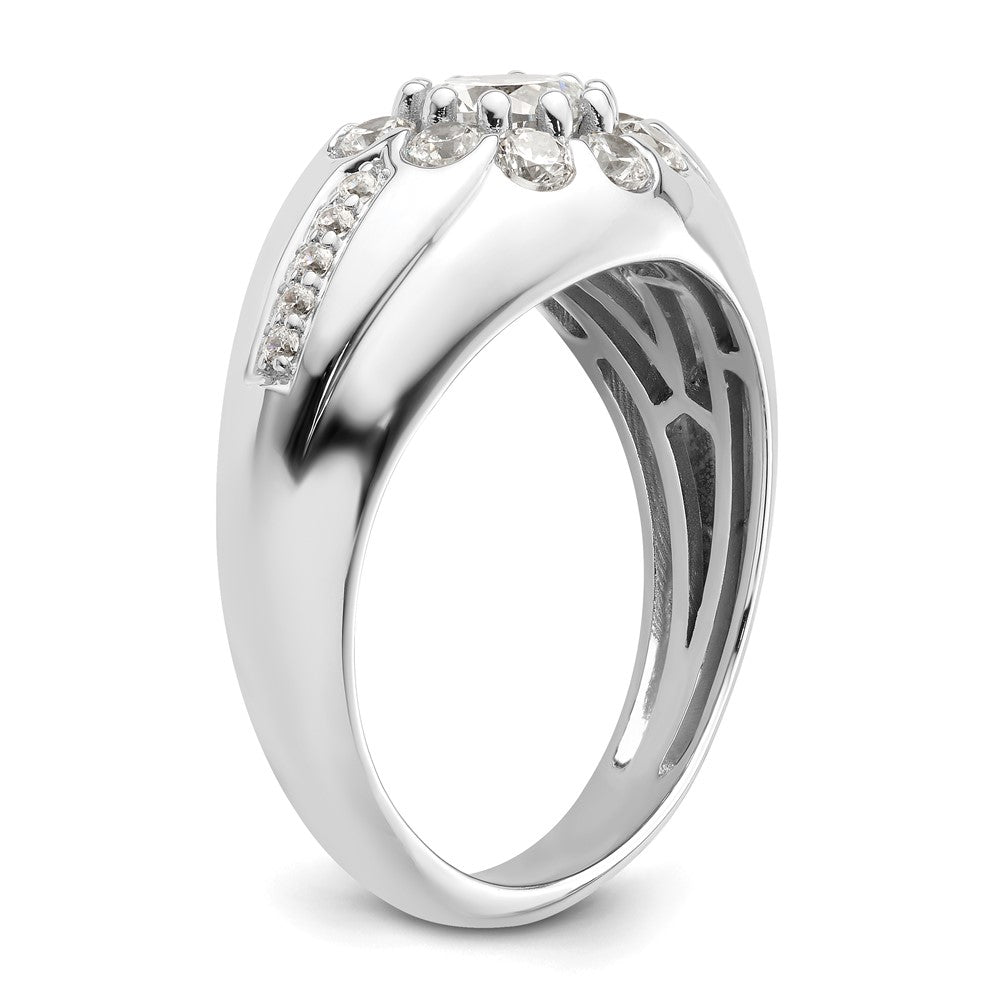 IBGoodman 14k White Gold 1 1/2 carat Lab Grown Diamond VS/SI+ G+ Complete Men's Ring