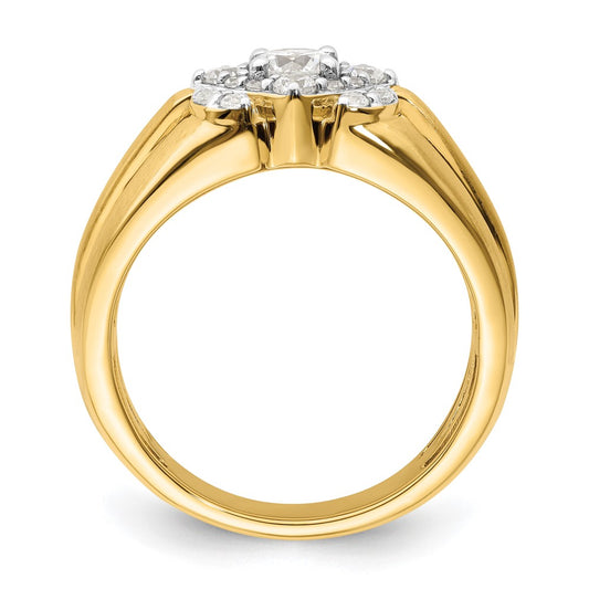 IBGoodman 14k Two-Tone 1 carat Lab Grown Diamond VS/SI+ G+ Complete Men's Ring