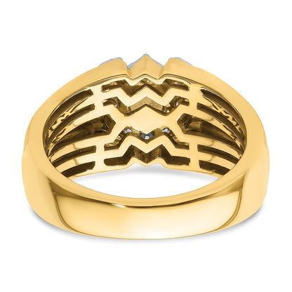 IBGoodman 14k Two-Tone 1 carat Lab Grown Diamond VS/SI+ G+ Complete Men's Ring