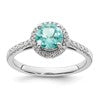 Pure Serenity 14k White Gold 1/5 carat Lab Grown Diamond VS/SI+ G+ and Lab Created Paraiba Ring