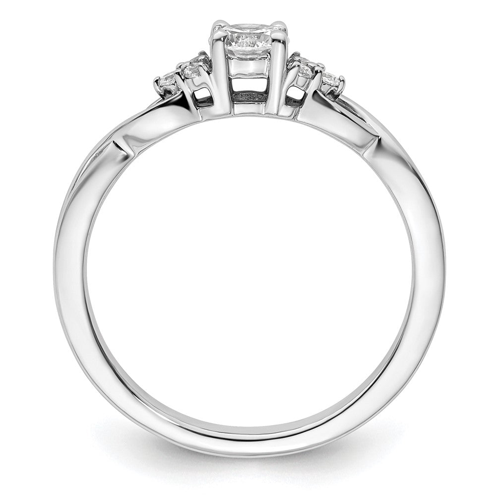 14k White Gold 1/3 carat Lab Grown Diamond VS/SI+ G+ Round Complete Halo Engagement Ring