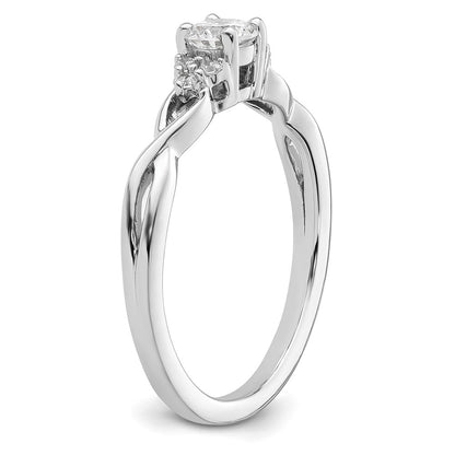 14k White Gold 1/3 carat Lab Grown Diamond VS/SI+ G+ Round Complete Halo Engagement Ring