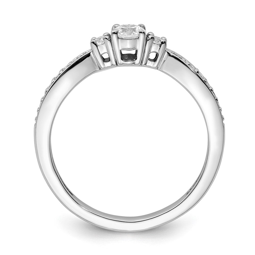 10k White Gold 1/3 carat Lab Grown Diamond VS/SI+ G+ Complete Petite Engagement Ring