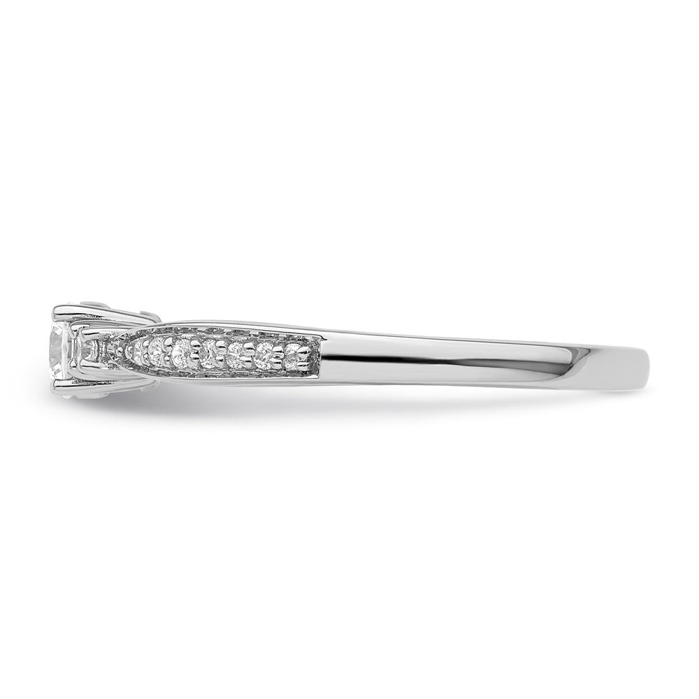 10k White Gold 1/3 carat Lab Grown Diamond VS/SI+ G+ Complete Petite Engagement Ring