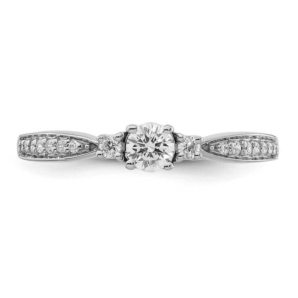 10k White Gold 1/3 carat Lab Grown Diamond VS/SI+ G+ Complete Petite Engagement Ring