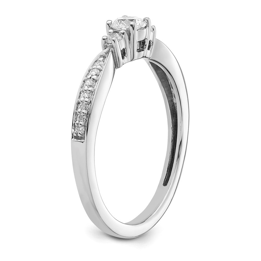 10k White Gold 1/3 carat Lab Grown Diamond VS/SI+ G+ Complete Petite Engagement Ring