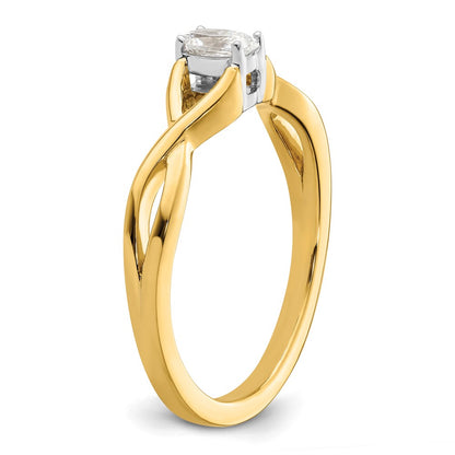 14k Two-tone Oval Complete Diamond Promise/Engagement Ring
