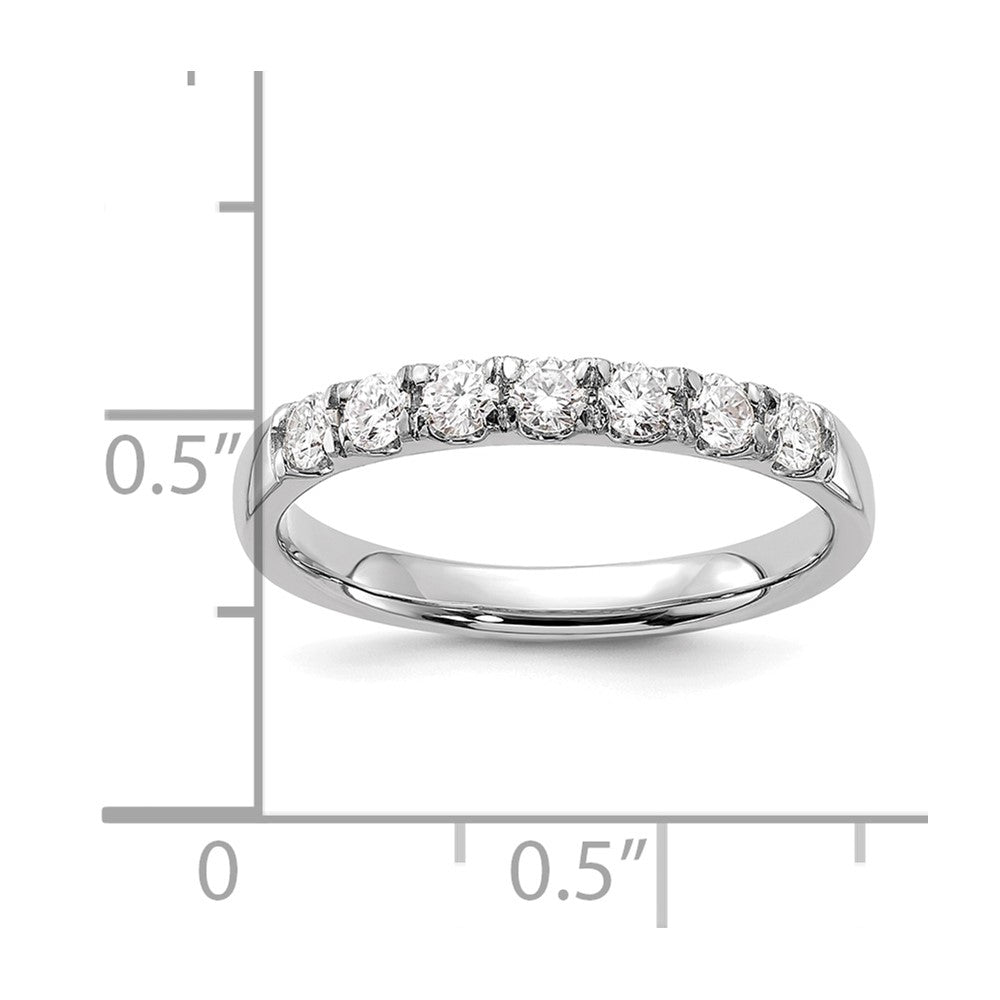 14k White Gold 1/2 carat Lab Grown Diamond VS/SI+ G+ Seven Stone Complete Band