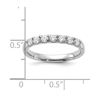 14k White Gold 1/2 carat Lab Grown Diamond VS/SI+ G+ Seven Stone Complete Band