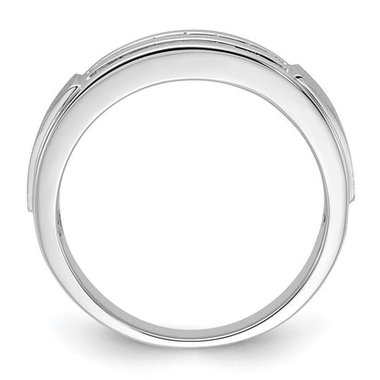 IBGoodman 10k White Gold 1/5 carat Lab Grown Diamond VS/SI+ G+ Complete Double Row Men's Ring