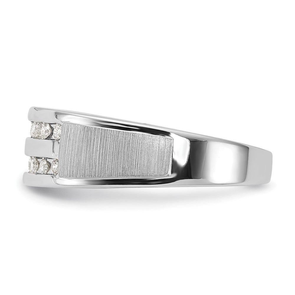 IBGoodman 10k White Gold 1/5 carat Lab Grown Diamond VS/SI+ G+ Complete Double Row Men's Ring