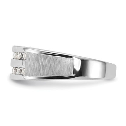 IBGoodman 10k White Gold 1/5 carat Lab Grown Diamond VS/SI+ G+ Complete Double Row Men's Ring