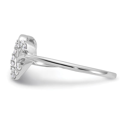 14k White Gold 1/8 carat Lab Grown Diamond VS/SI+ G+ Complete Double Heart Ring