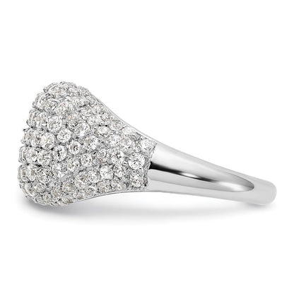 14k White Gold 2 1/4 carat Lab Grown Diamond VS/SI+ G+ Complete Cluster Fashion Ring
