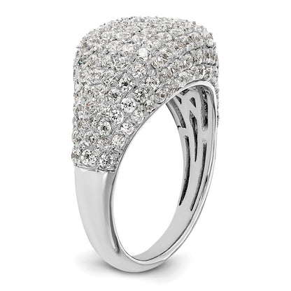 14k White Gold 2 1/4 carat Lab Grown Diamond VS/SI+ G+ Complete Cluster Fashion Ring