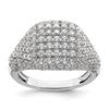 14k White Gold 2 1/4 carat Lab Grown Diamond VS/SI+ G+ Complete Cluster Fashion Ring