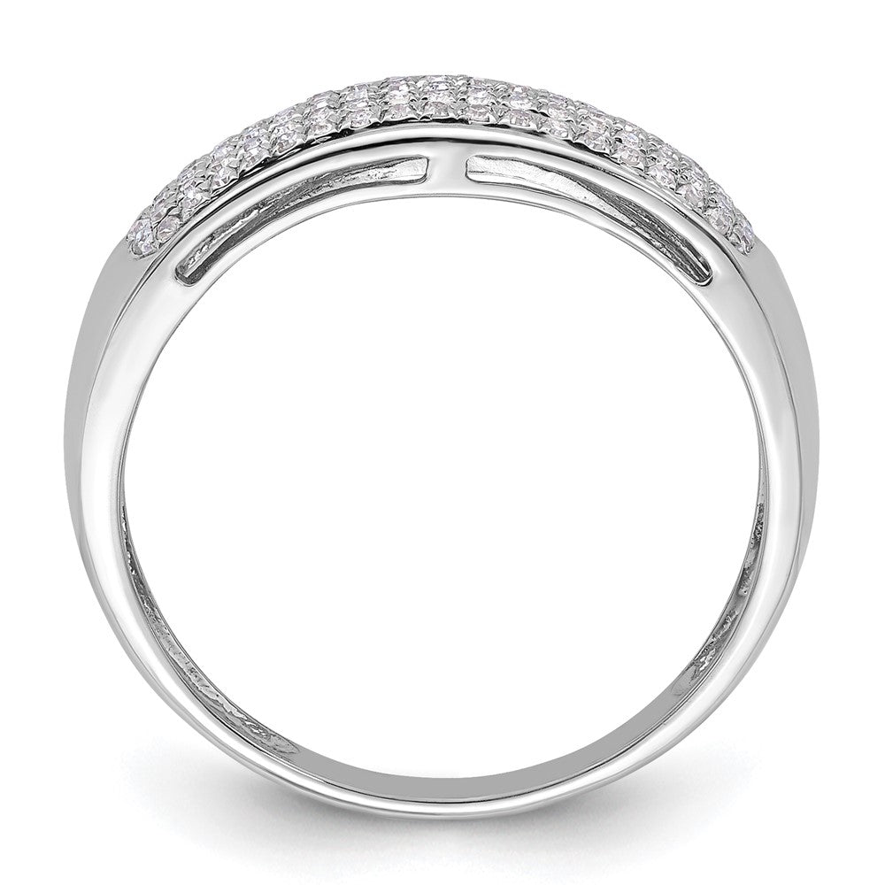 14k White Gold 1/4 carat Lab Grown Diamond VS/SI+ G+ Complete Ladies Band