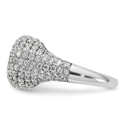 14k White Gold 2 3/8 carat Lab Grown Diamond VS/SI+ G+ Complete Cluster Fashion Ring