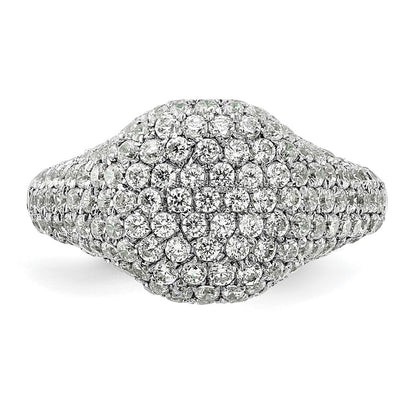 14k White Gold 2 3/8 carat Lab Grown Diamond VS/SI+ G+ Complete Cluster Fashion Ring