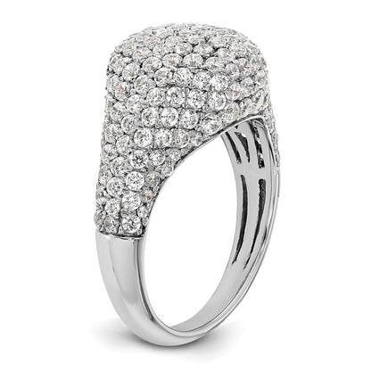 14k White Gold 2 3/8 carat Lab Grown Diamond VS/SI+ G+ Complete Cluster Fashion Ring