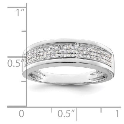 IBGoodman 14k White Gold 1/4 carat Lab Grown Diamond VS/SI+ G+ Complete Men's Band