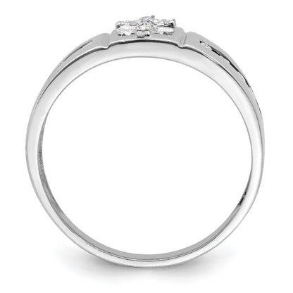IBGoodman 14k White Gold 1/4 carat Lab Grown Diamond VS/SI+ G+ Complete Cross Men's Band