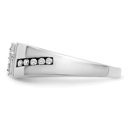 IBGoodman 14k White Gold 1/4 carat Lab Grown Diamond VS/SI+ G+ Complete Cross Men's Band