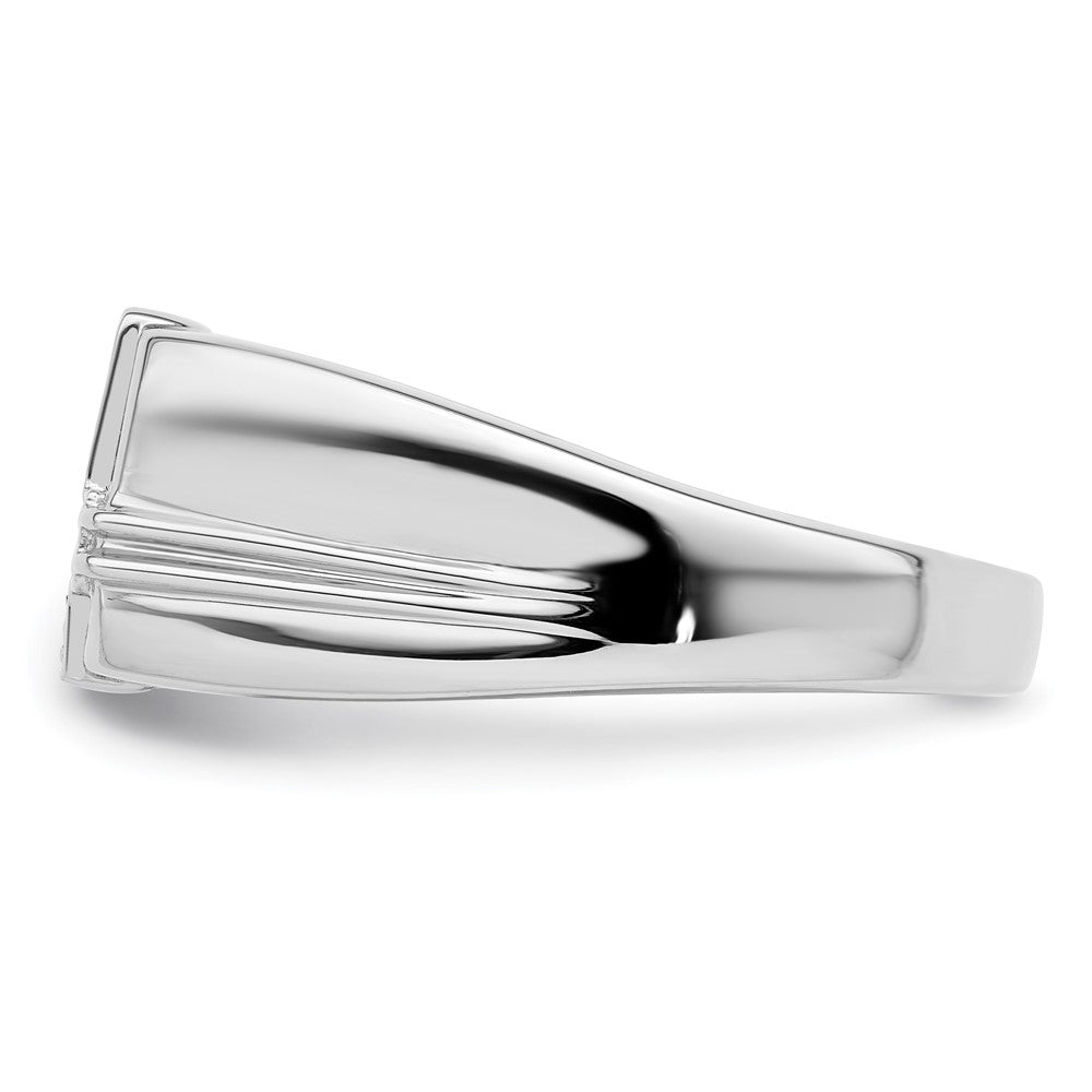 IBGoodman 14k White Gold 1/20 carat Lab Grown Diamond VS/SI+ G+ and Onyx Cross Men's Ring