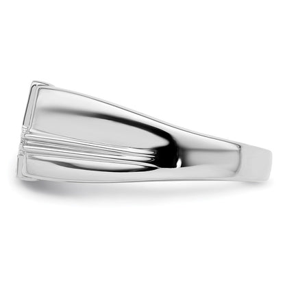IBGoodman 14k White Gold 1/20 carat Lab Grown Diamond VS/SI+ G+ and Onyx Cross Men's Ring