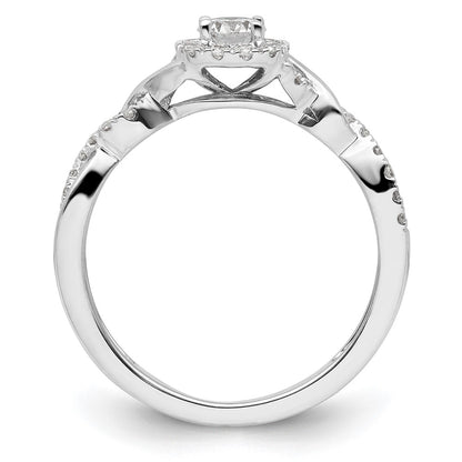 14k White Gold 1/2 carat Lab Grown Diamond VS/SI+ G+ Round Complete Bypass Engagement Ring