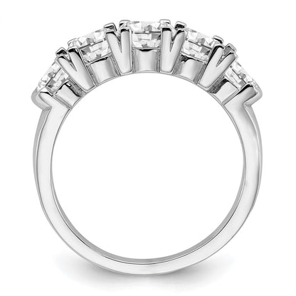 14k White Gold 1 3/4 carat Lab Grown Diamond VS/SI+ G+ Five Stone Complete Band