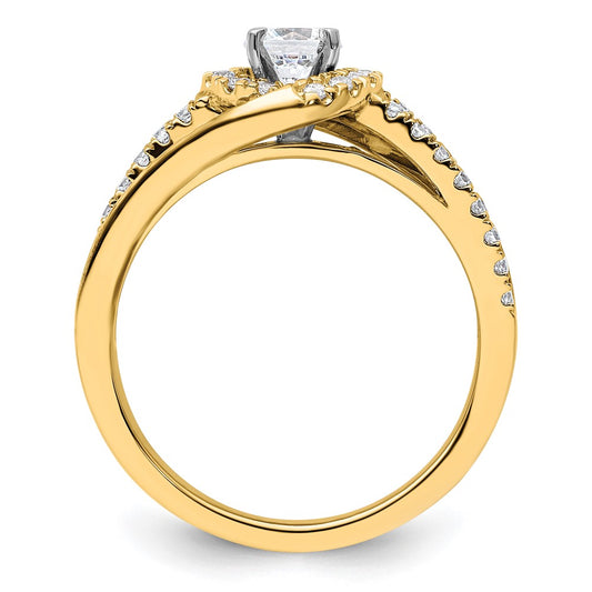 14k 3/4 carat Lab Grown Diamond VS/SI+ G+ Round Complete Engagement Ring