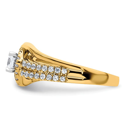 14k 3/4 carat Lab Grown Diamond VS/SI+ G+ Round Complete Engagement Ring