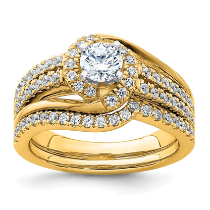 14k 3/4 carat Lab Grown Diamond VS/SI+ G+ Round Complete Engagement Ring