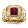 IBGoodman 10k 1 7/8 carat Lab Grown Diamond VS/SI+ G+ and Lab Created Ruby Men's Ring