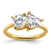 14k Two Stone 1 carat Round and 1 1/8 carat Heart Ring Mounting
