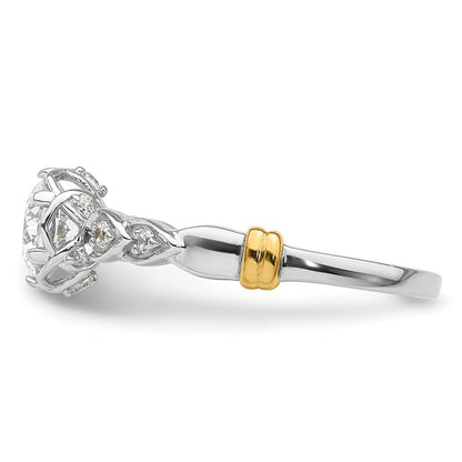 14k Two-tone Diamond Semi-Mount Engagement Ring