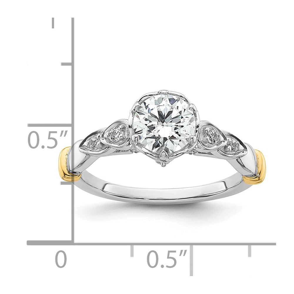 14k Two-tone Diamond Semi-Mount Engagement Ring
