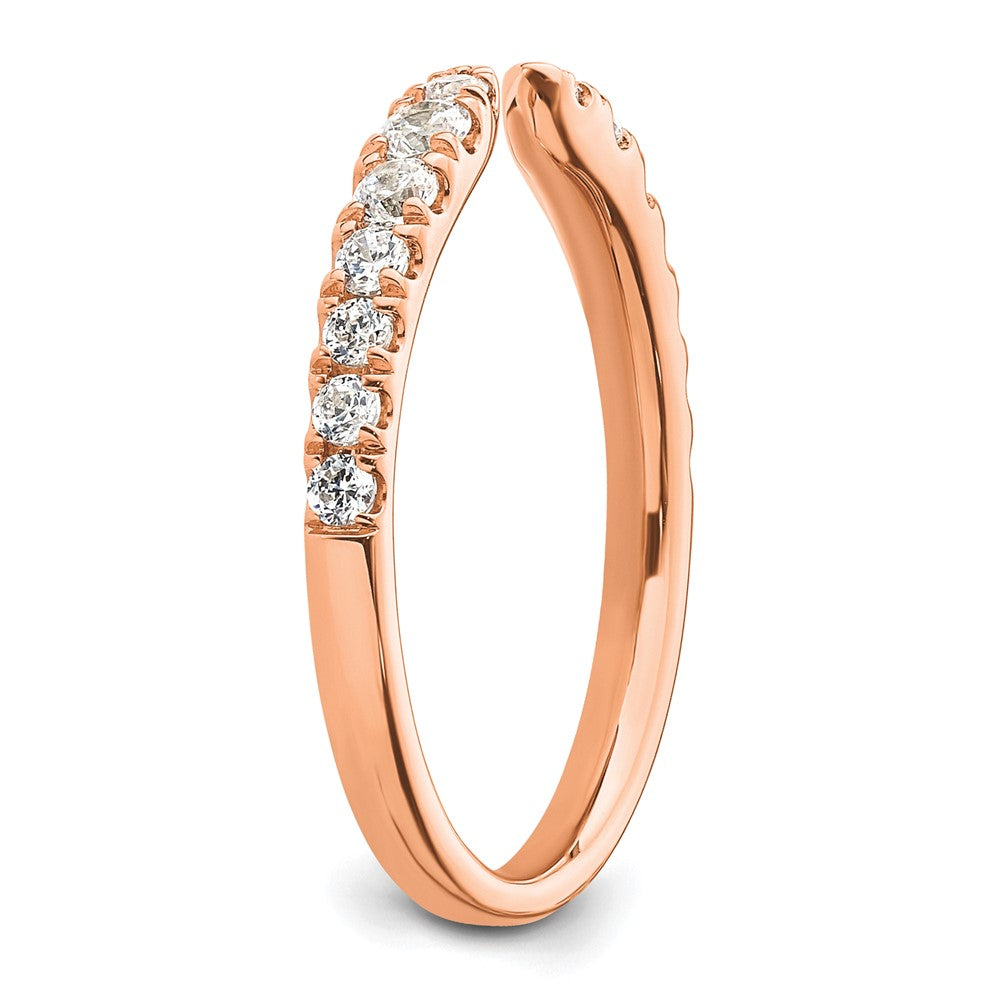 True Origin 14K Rose Gold 3/8 carat Lab Grown Diamond VS+ F+ Complete Band