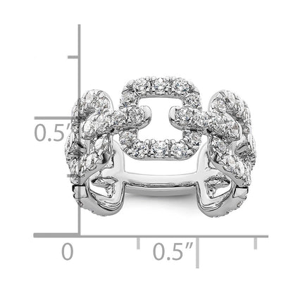 True Origin 14K White Gold 2 3/8 carat Lab Grown Diamond VS+ F+ Complete Band