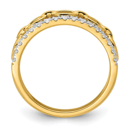 True Origin 14K Two-tone 1/3 carat Lab Grown Diamond VS+ F+ Complete Band