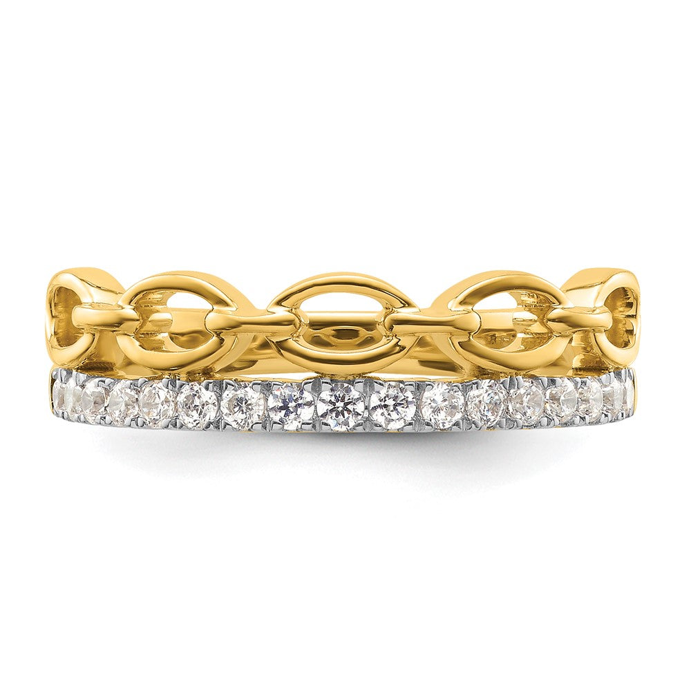 True Origin 14K Two-tone 1/3 carat Lab Grown Diamond VS+ F+ Complete Band
