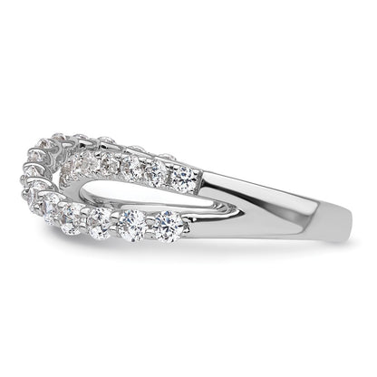 True Origin 14K White Gold 1 carat Lab Grown Diamond VS+ F+ Complete Crisscross Band