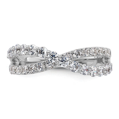 True Origin 14K White Gold 1 carat Lab Grown Diamond VS+ F+ Complete Crisscross Band